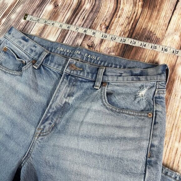 American Eagle ‘90s BOOT CUT Size 12 Blue High Rise Jeans Denim Pants 33x30.5 - Picture 6 of 13